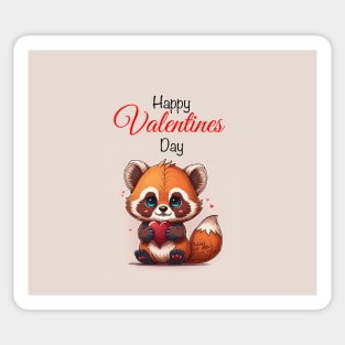 Red Panda Happy Valentines Day Sticker